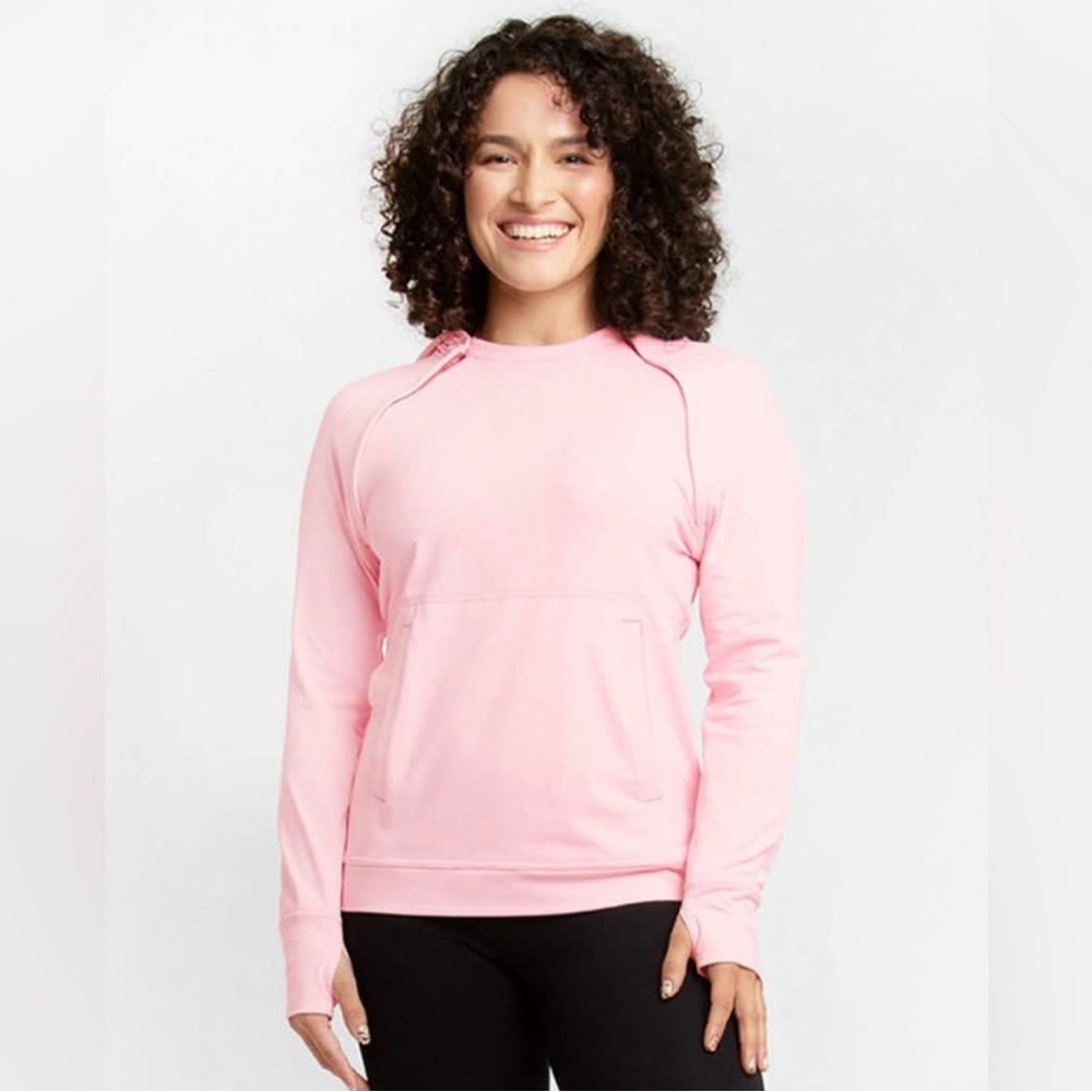 CARE + WEAR Pink Hoodie - 1 x Chest Port Access Hoodie Size M